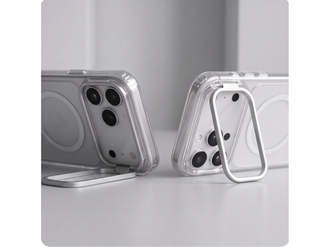 Funda Tech-Protect MagStand MagSafe CC para iPhone 18 Pro / 17 Pro - Transparente