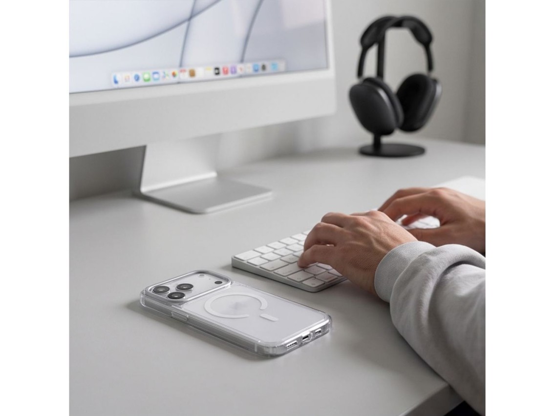 Funda Tech-Protect MagStand MagSafe CC para iPhone 18 Pro / 17 Pro - Transparente