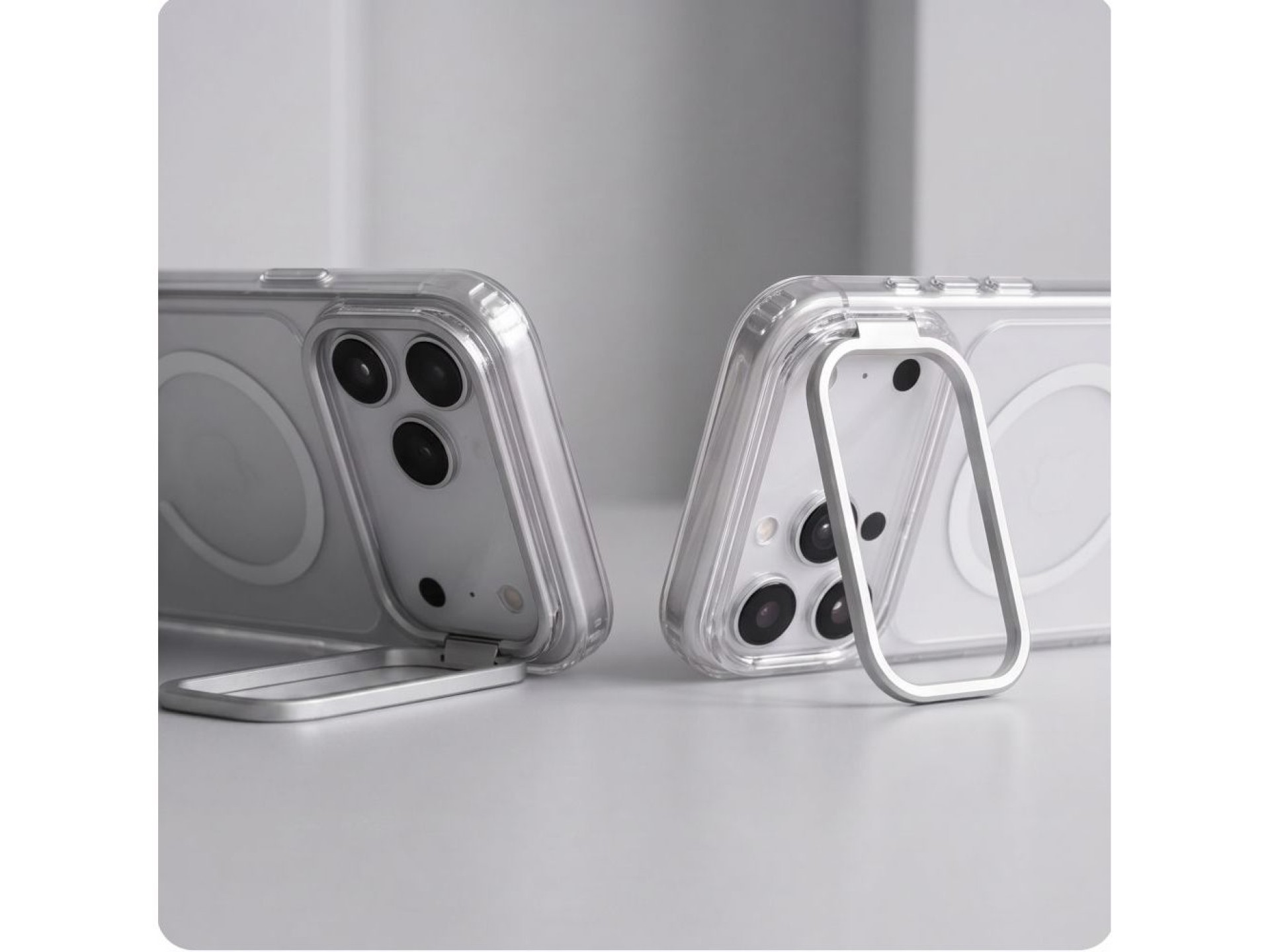 Tech-Protect MagStand MagSafe CC Case for iPhone 18 Pro Max / 17 Pro Max - Transparent