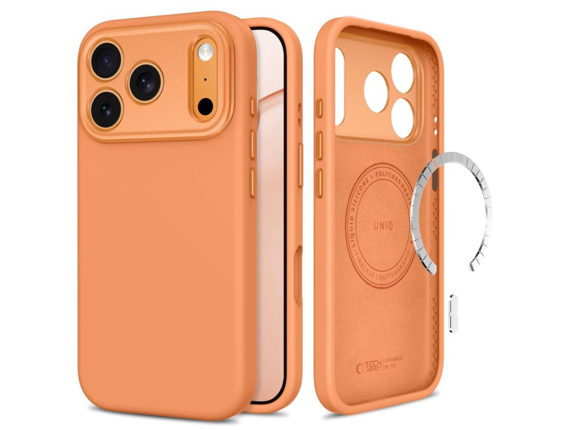 Tech-Protect Uniq MagSafe CC case for iPhone 18 Pro / 17 Pro - orange