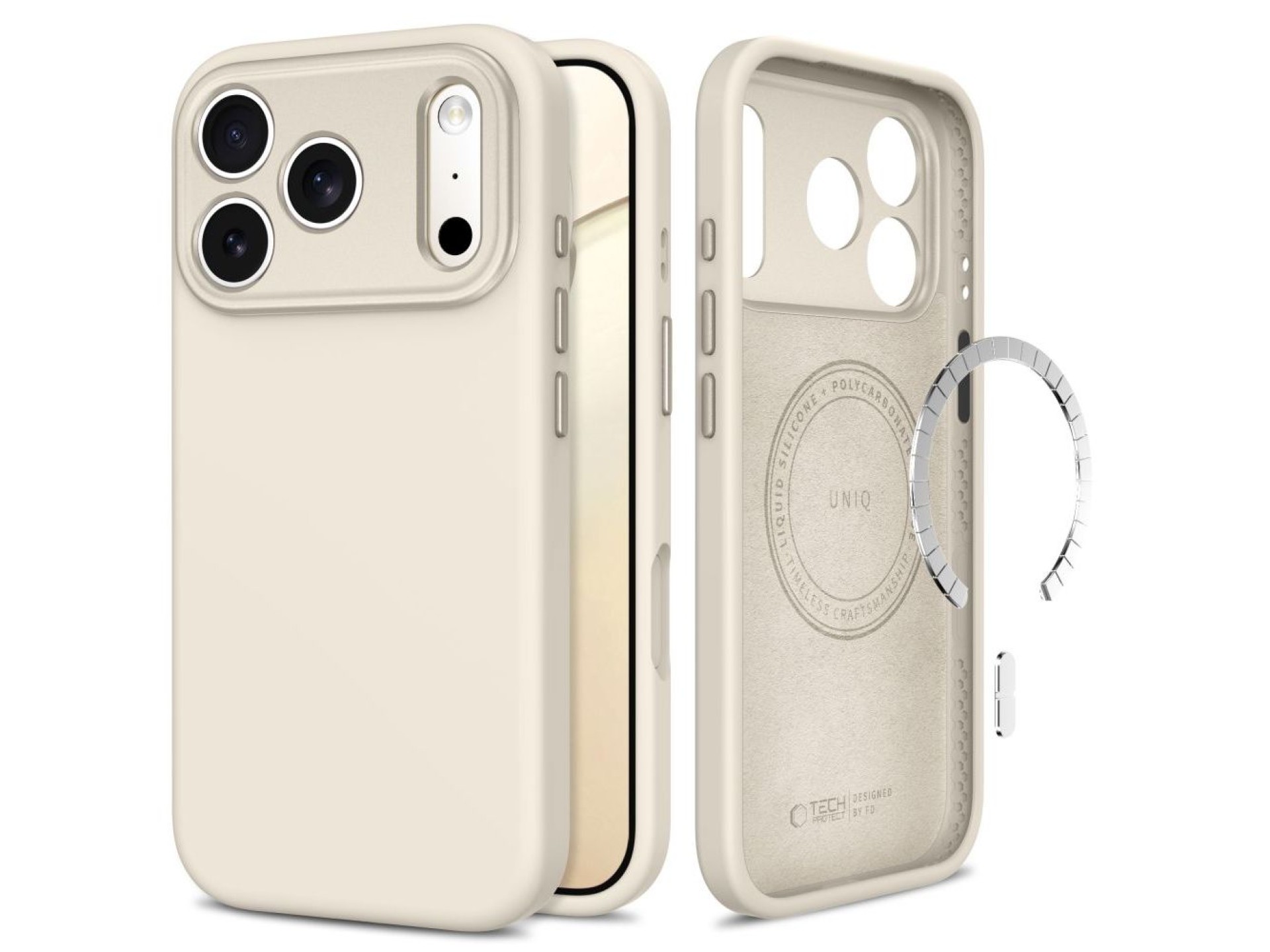 Funda Tech-Protect Uniq MagSafe CC para iPhone 18 Pro Max / 17 Pro Max - Beige