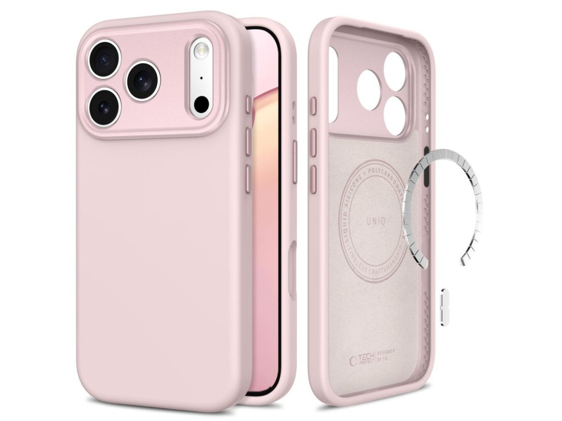 Capa Tech-Protect Uniq MagSafe CC para iPhone 18 Pro / 17 Pro - Rosa