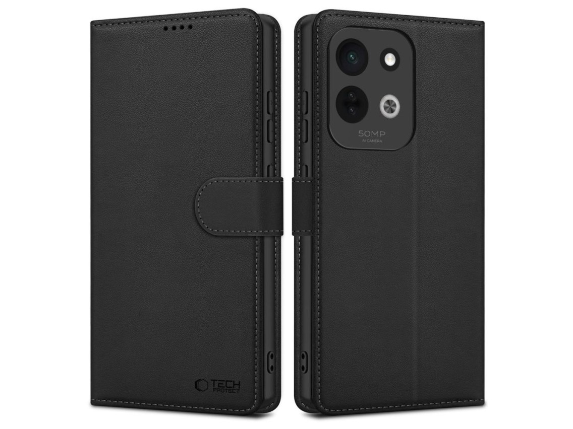 Capa carteira Tech-Protect para Xiaomi Redmi 17G / 5G - Preta