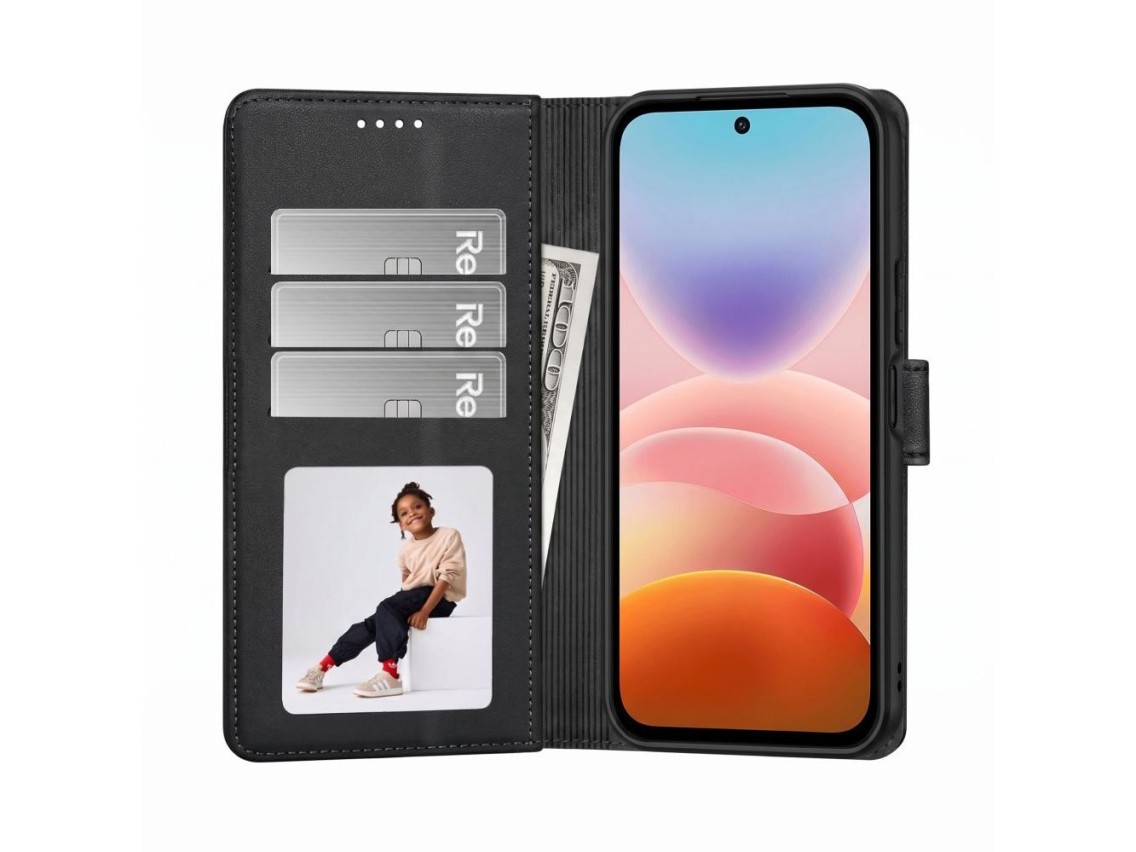 Capa carteira Tech-Protect para Xiaomi Redmi 17G / 5G - Preta