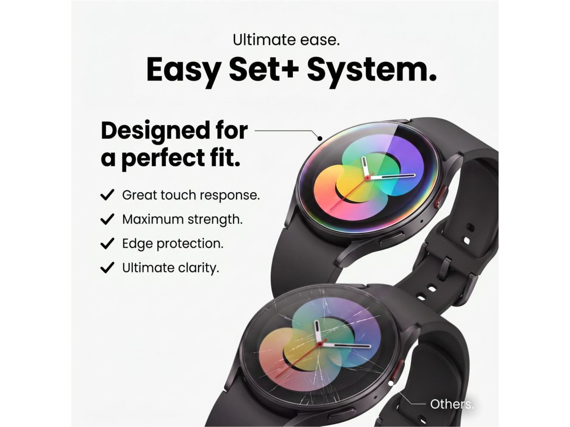 Tech-Protect Easy Set+ Paquete de 2 protectores de pantalla de vidrio templado para Samsung Galaxy W