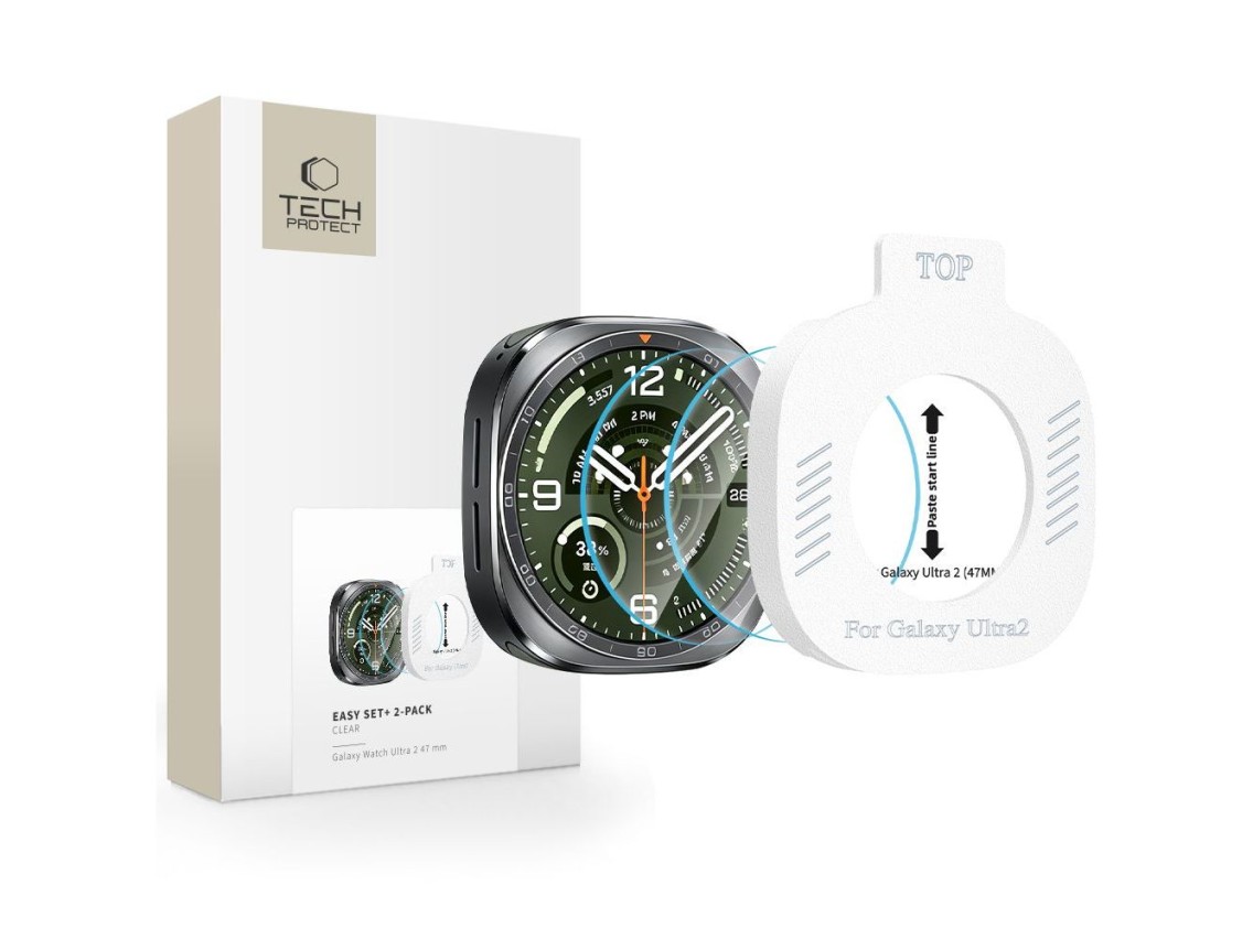 Tech-Protect Easy Set+ 2-Pack Tempered Glass for Samsung Galaxy Watch Ultra 47mm