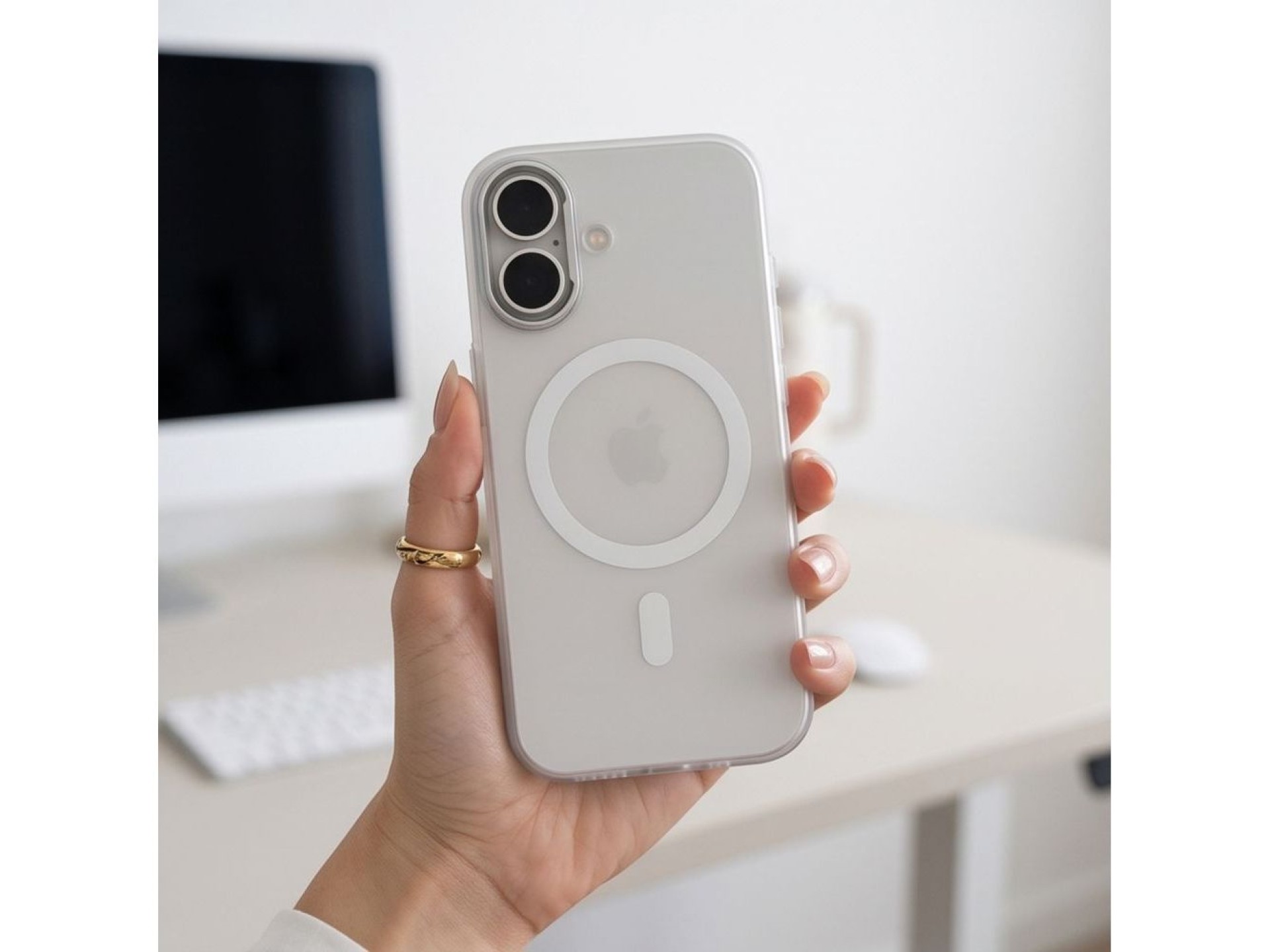 Funda Tech-Protect MagZero MagSafe para iPhone 17 - Blanco mate