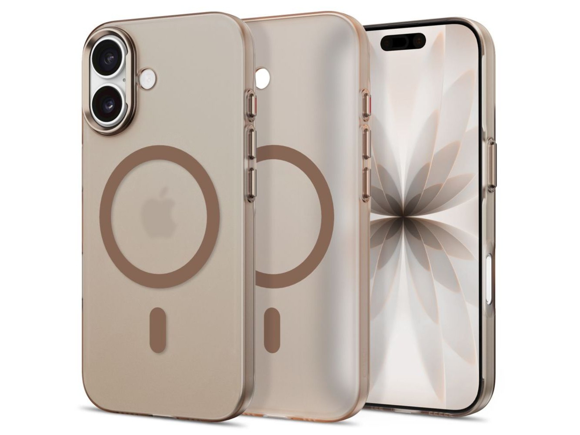 Capa Tech-Protect MagZero MagSafe para iPhone 17 - bege-marrom fosco