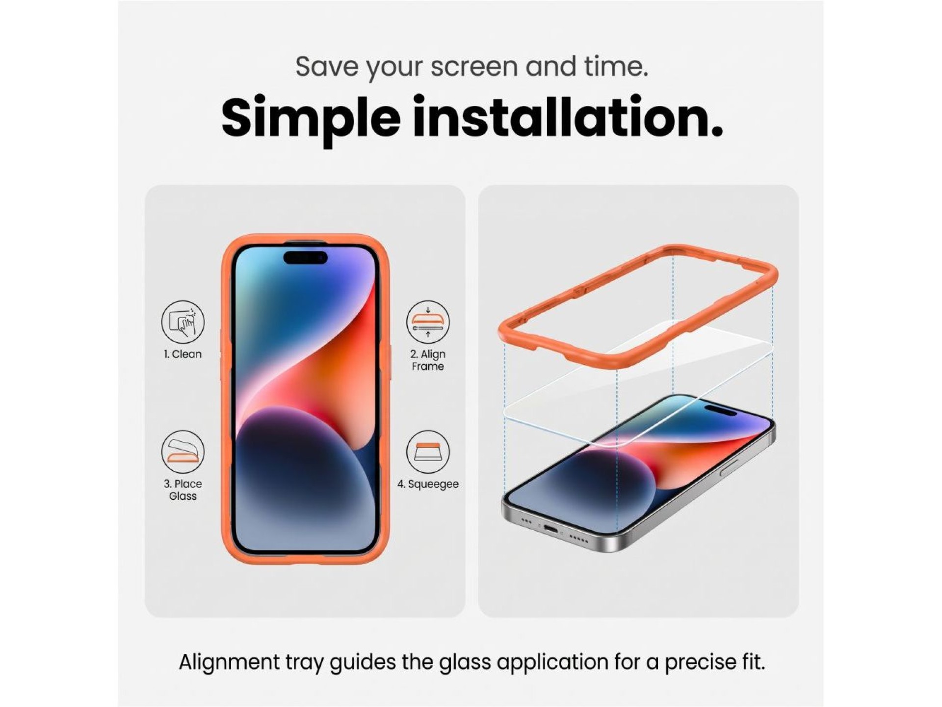 Kit Tech-Protect Easy Set+ com 2 películas de vidro temperado para a tela e para a lente do iPhone 1