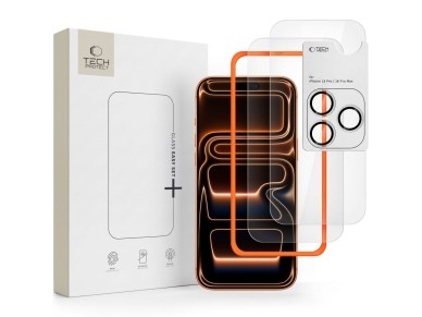Kit Tech-Protect Easy Set+ com 2 pel�culas de vidro temperado para a tela e para a lente do iPhone 1