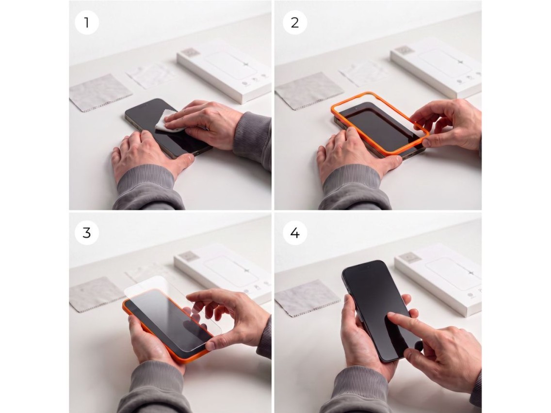 Tech-Protect Easy Set+ Paquete de 2 protectores de pantalla de vidrio templado para la pantalla y vi