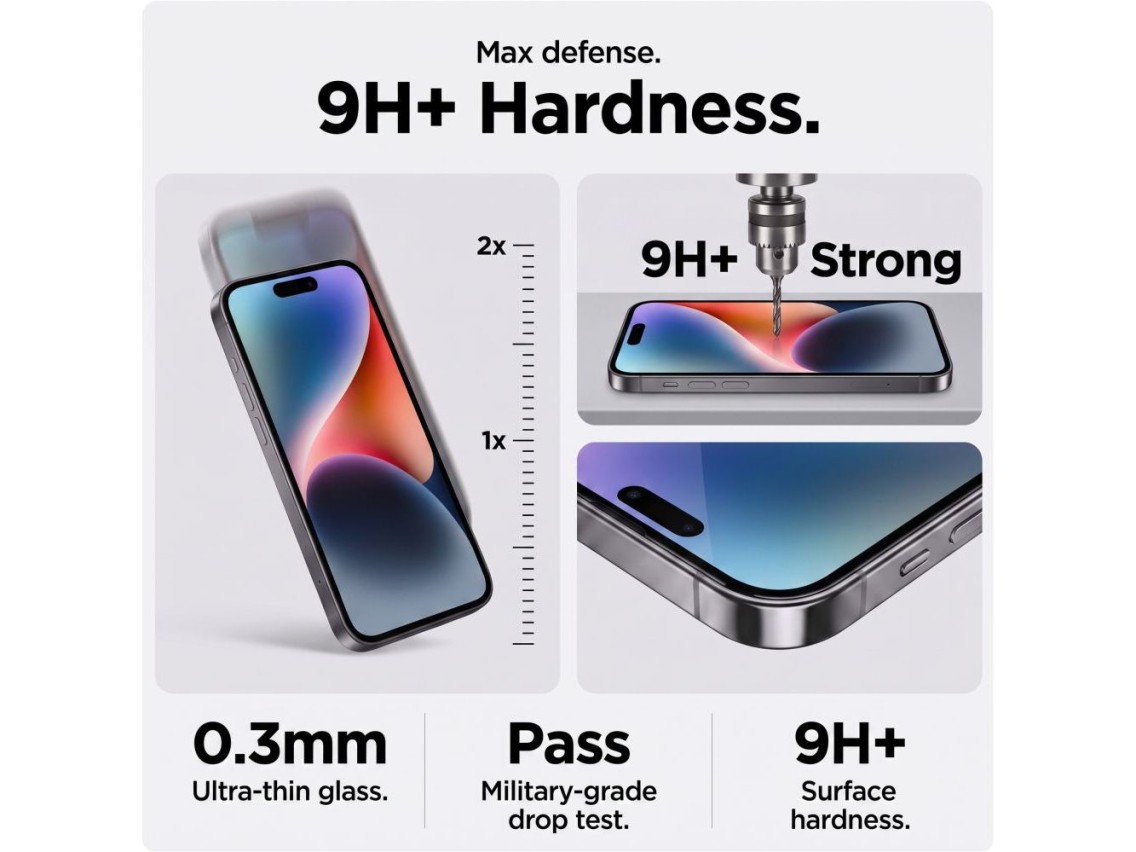 Tech-Protect Glass SPY+ - Pacote com 2 unidades de pel�cula de vidro temperado para privacidade do i