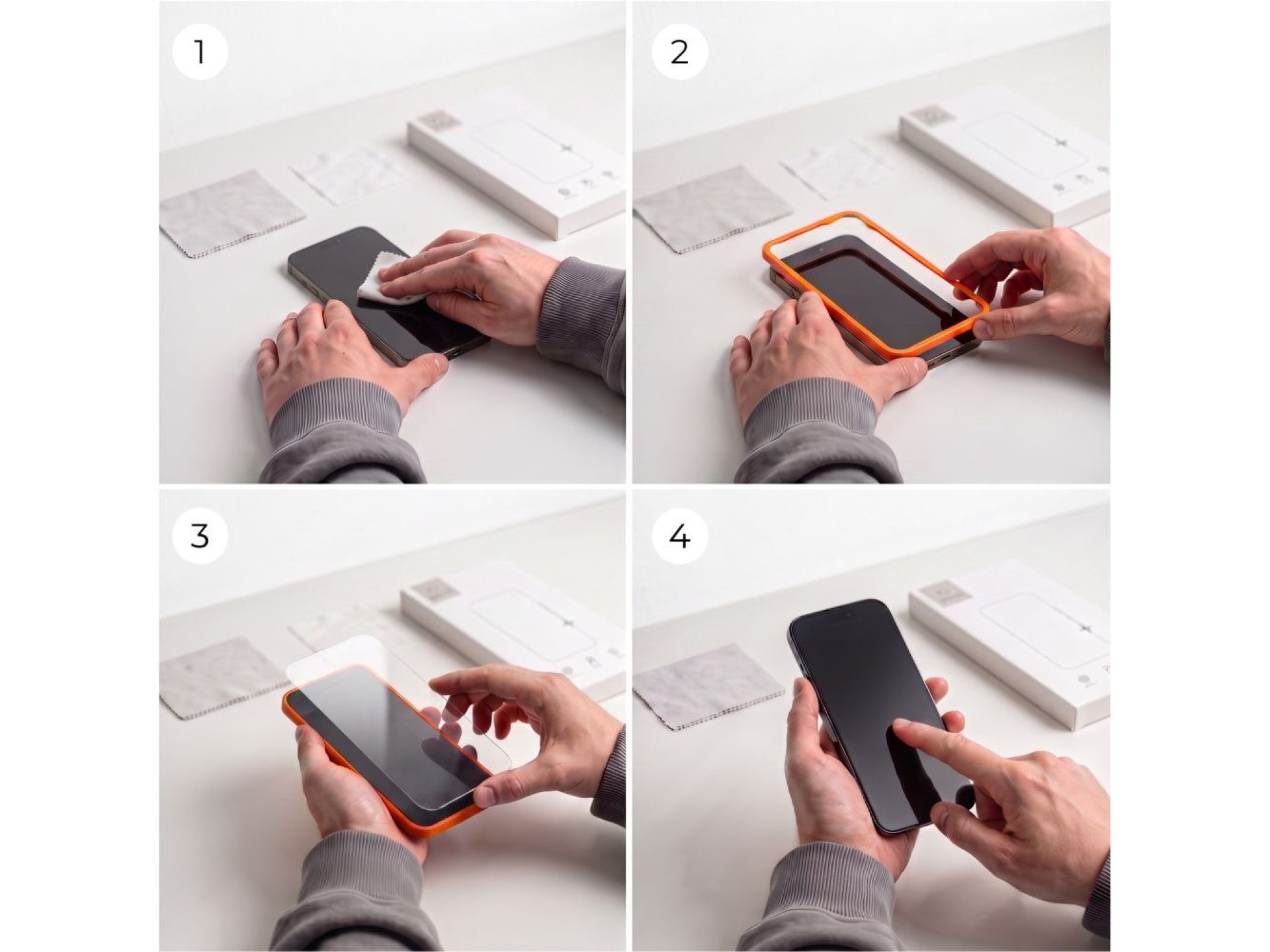 Kit Tech-Protect Easy Set+ com 2 películas de vidro temperado para a tela e para a lente do iPhone 1