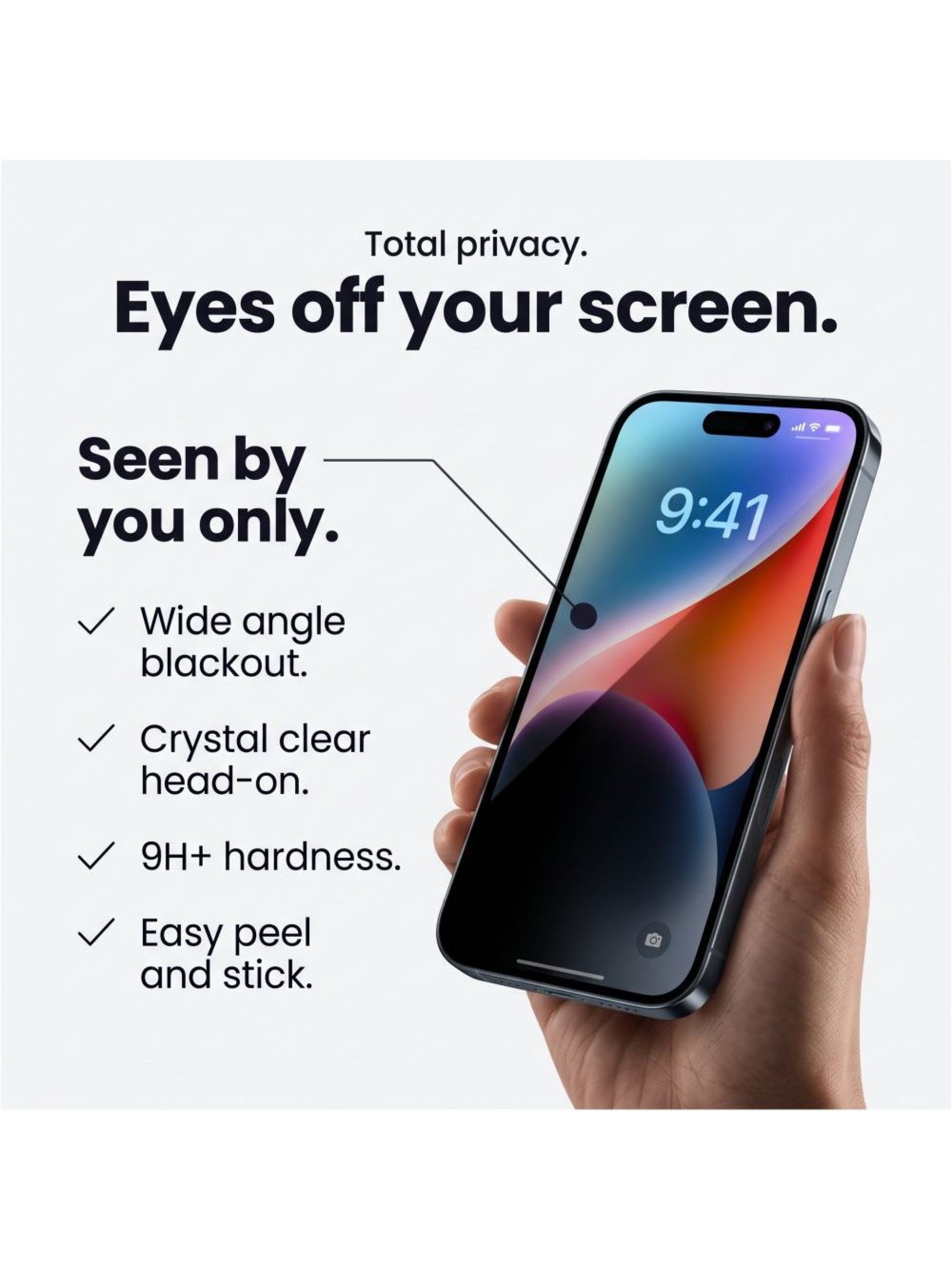 Tech-Protect Glass SPY+ - Pacote com 2 unidades de película de vidro temperado para privacidade do i