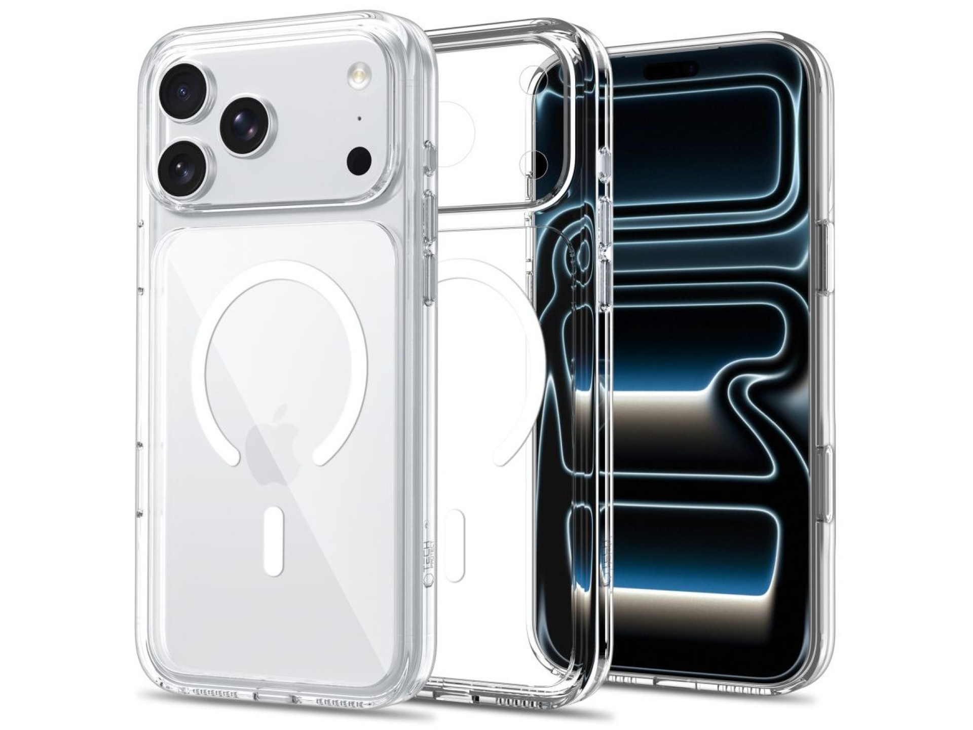 Capa Tech-Protect Flexair Hybrid CC MagSafe para iPhone 17 Pro / 18 Pro - Transparente