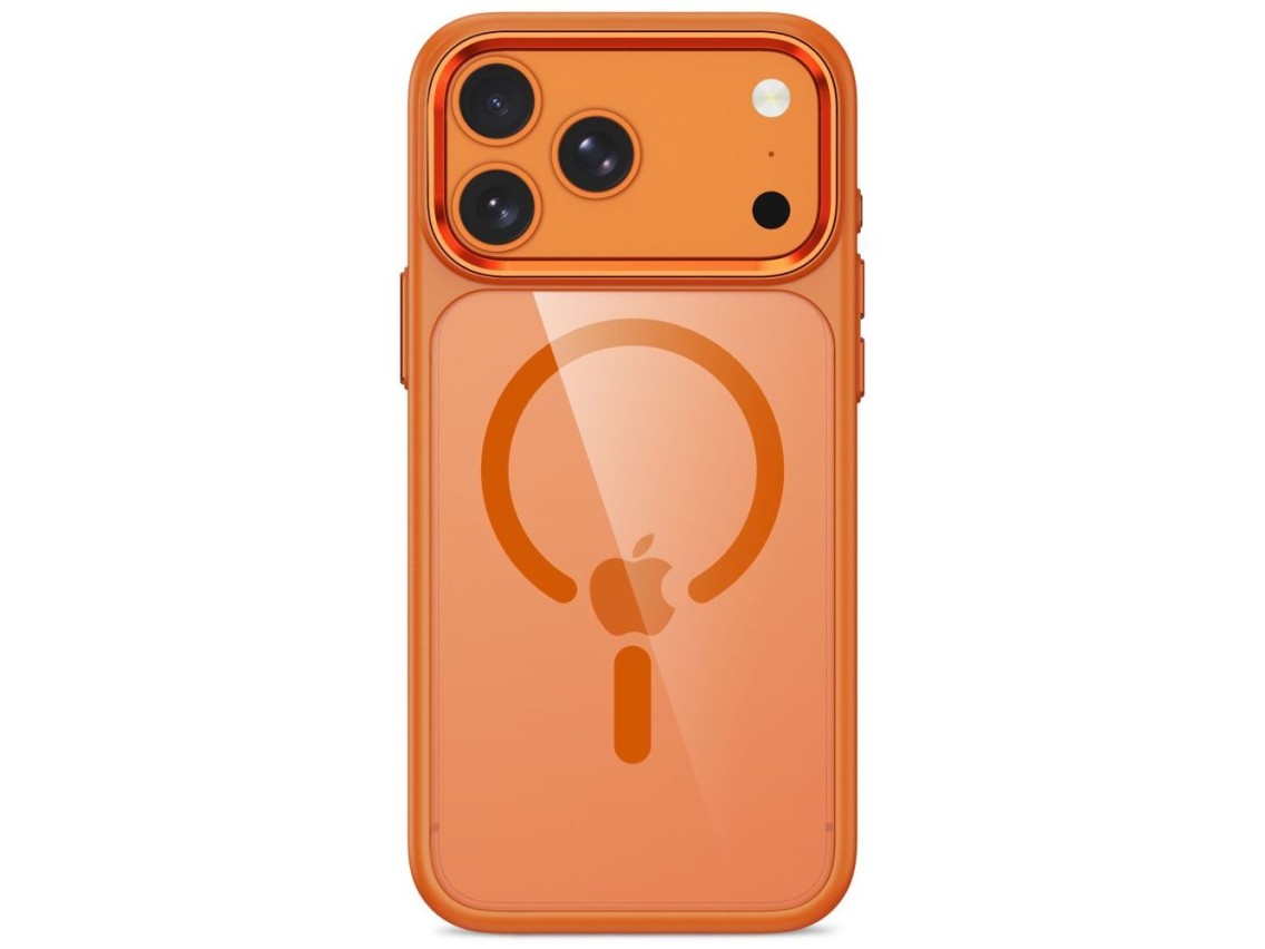 Capa Tech-Protect Magmat Magsafe CC para iPhone 17 Pro / 18 Pro - laranja-transparente