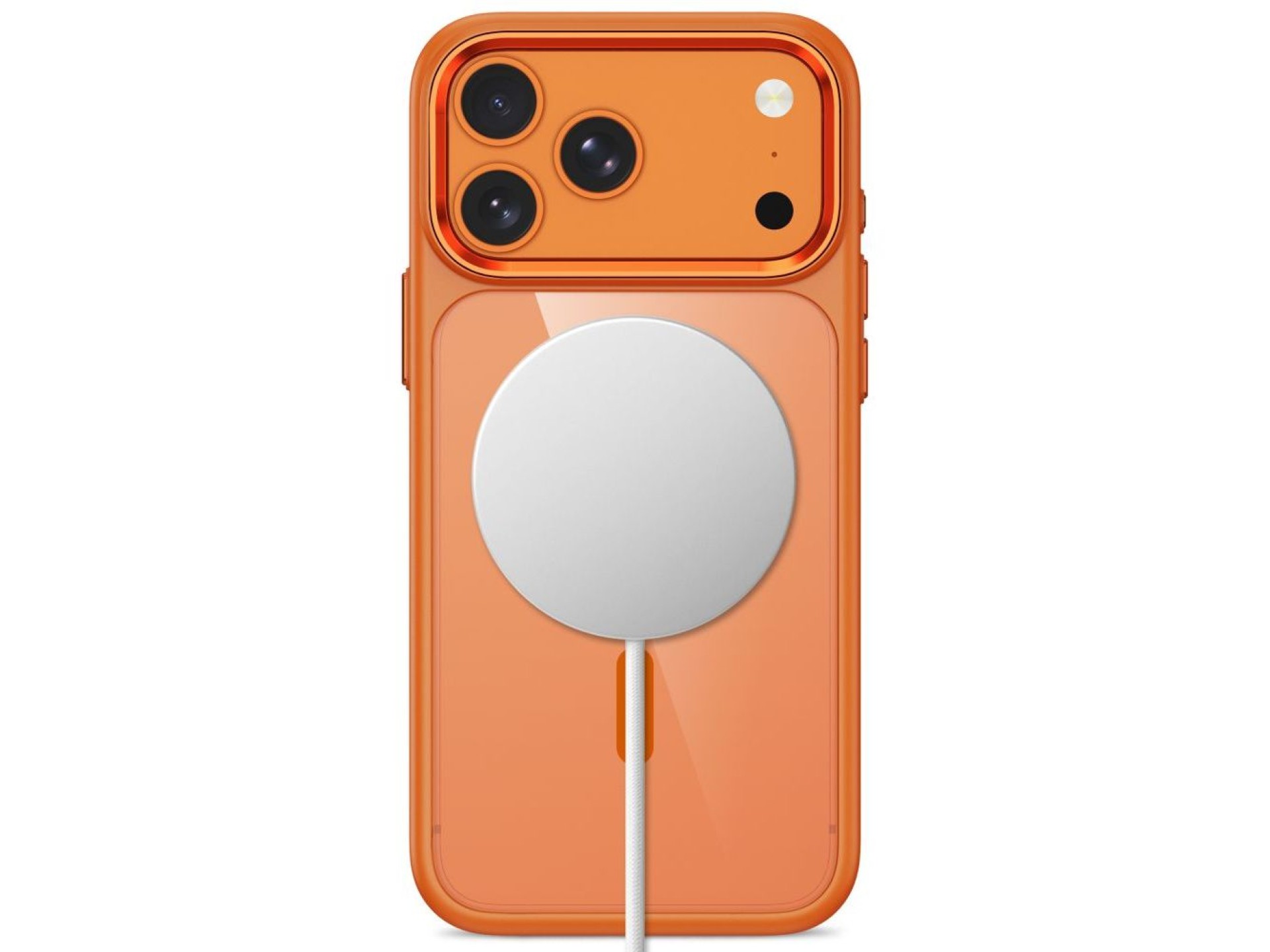 Tech-Protect Magmat Magsafe CC Case for iPhone 17 Pro Max / 18 Pro Max - Orange-Transparent