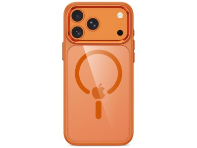 Tech-Protect Magmat Magsafe CC Case for iPhone 17 Pro Max / 18 Pro Max - Orange-Transparent