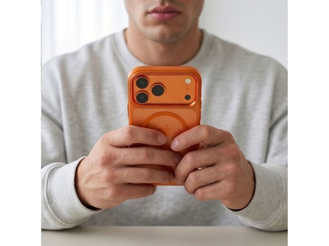 Capa Tech-Protect Magmat Magsafe CC para iPhone 17 Pro / 18 Pro - laranja-transparente