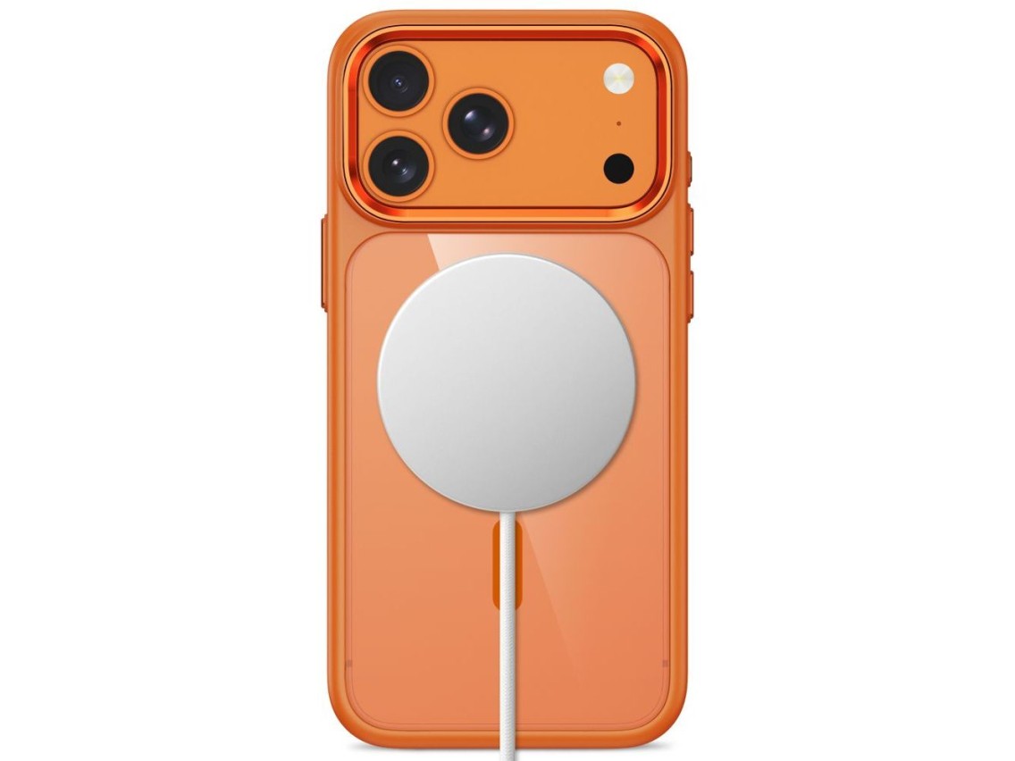 Capa Tech-Protect Magmat Magsafe CC para iPhone 17 Pro / 18 Pro - laranja-transparente