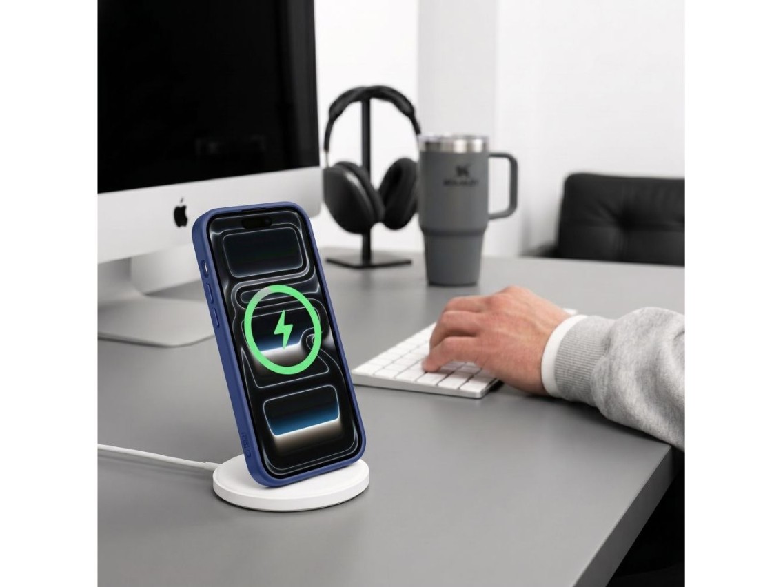 Tech-Protect Magmat Magsafe CC Case for iPhone 17 Pro / 18 Pro - Navy Blue and Transparent