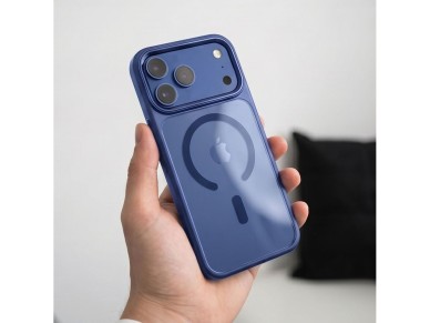 Tech-Protect Magmat Magsafe CC Case for iPhone 17 Pro / 18 Pro - Navy Blue and Transparent