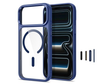 Tech-Protect Magmat Magsafe CC Case for iPhone 17 Pro / 18 Pro - Navy Blue and Transparent