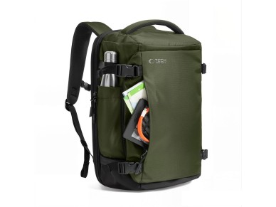 Mochila para port�til Tech-Protect Defender S70 RYANAIR & WIZZAIR de 24 L - Verde oscuro