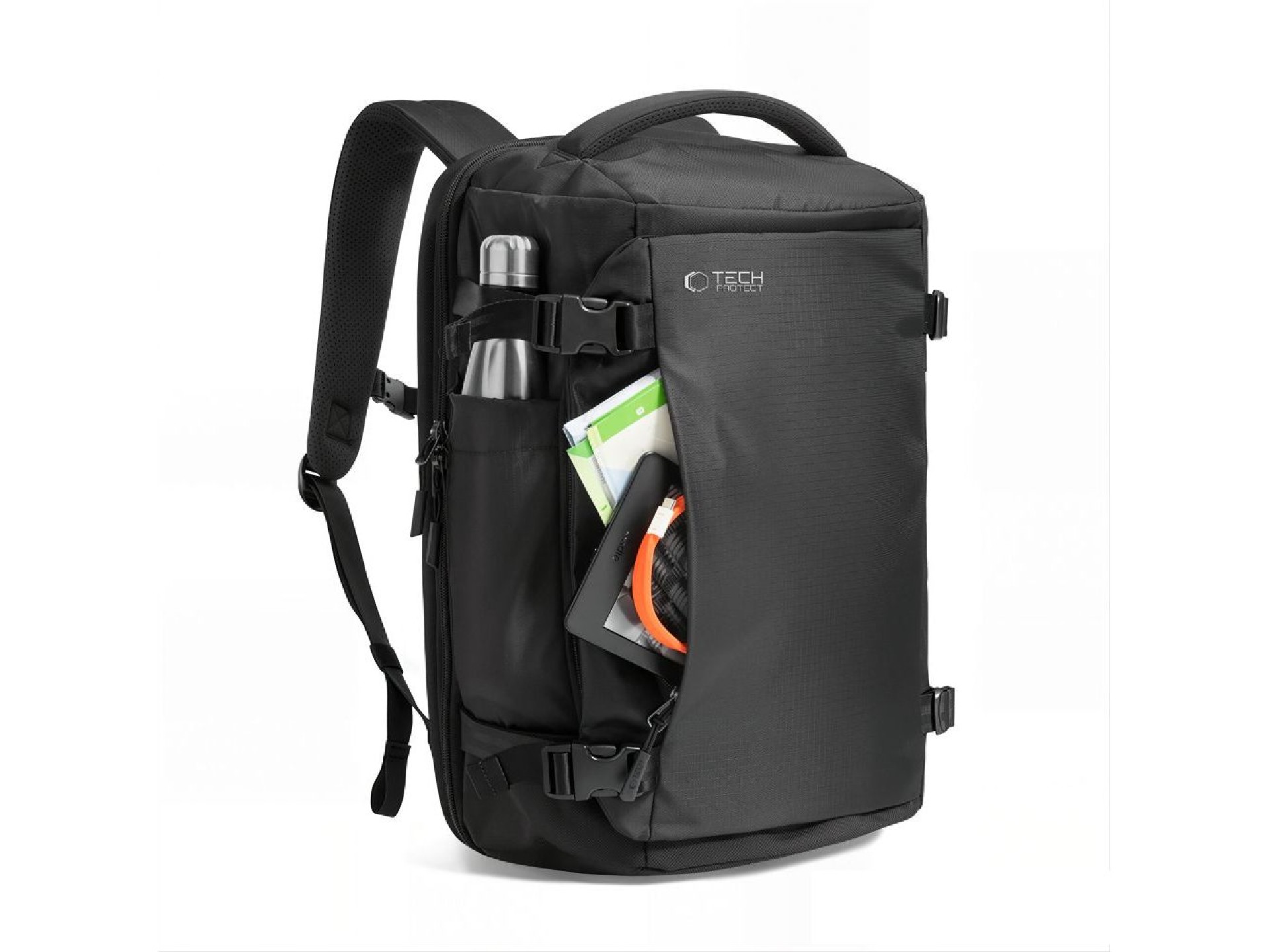 Mochila para portátil Tech-Protect Defender S70 RYANAIR & WIZZAIR de 24 L - Negra
