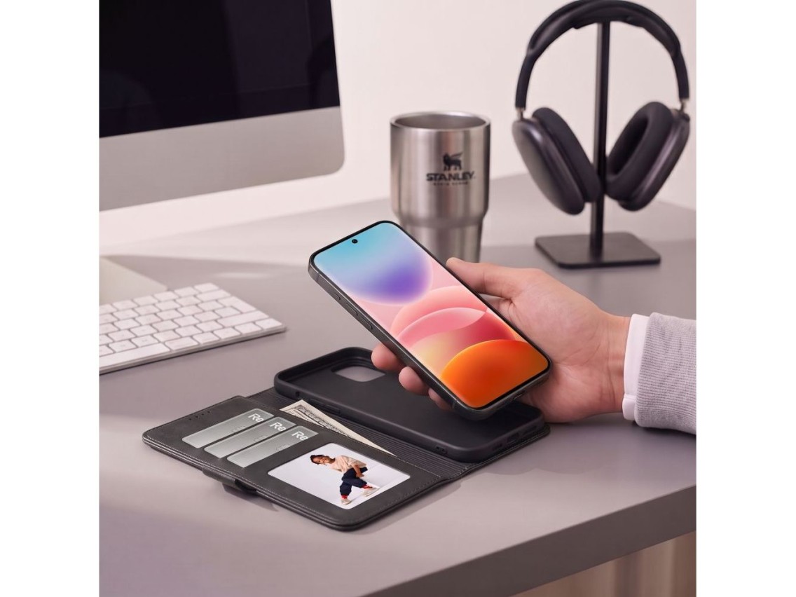 Capa carteira Tech-Protect para Xiaomi Redmi 17G / 5G - Preta