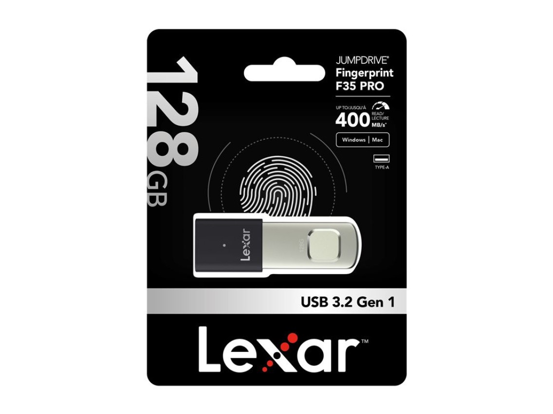 Memoria USB Lexar Fingerprint F35pro 3.2 de 128 GB