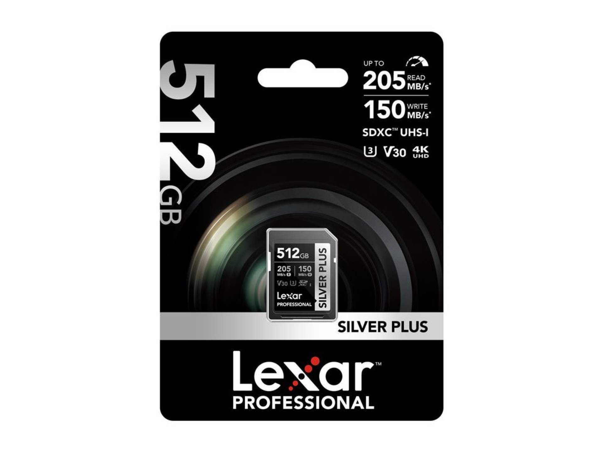 Cartão de memória Lexar Professional SILVER PLUS SDXC de 512 GB