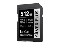 Cartão de memória Lexar Professional SILVER PLUS SDXC de 512 GB Cartão de memória Lexar Professional SILVER PLUS SDXC de 512 GB