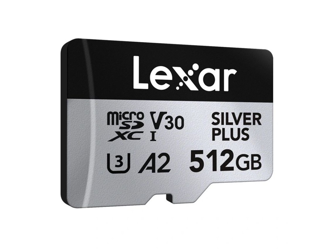 Tarjeta de crédito Lexar High-Performance Silver Plus microSDXC 512GB + adaptador