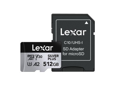 Karta pamięci Lexar High-Performance Silver Plus microSDXC 512GB + adapter