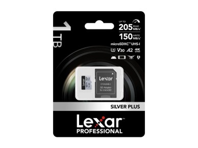 Karta pamięci Lexar High-Performance Silver Plus microSDXC 1TB + adapter Karta pamięci Lexar High-Performance Silver Plus microSDXC 1TB + adapter