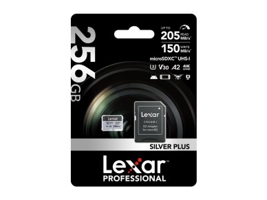 Lexar High-Performance Silver Plus microSDXC 256GB + adaptador Lexar High-Performance Silver Plus microSDXC 256GB + adaptador