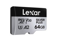 Tarjeta de crédito Lexar High-Performance Silver Plus microSDXC 64GB + adaptador Tarjeta de crédito Lexar High-Performance Silver Plus microSDXC 64GB + adaptador