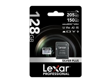 Lexar High-Performance Silver Plus microSDXC 128GB + adaptador