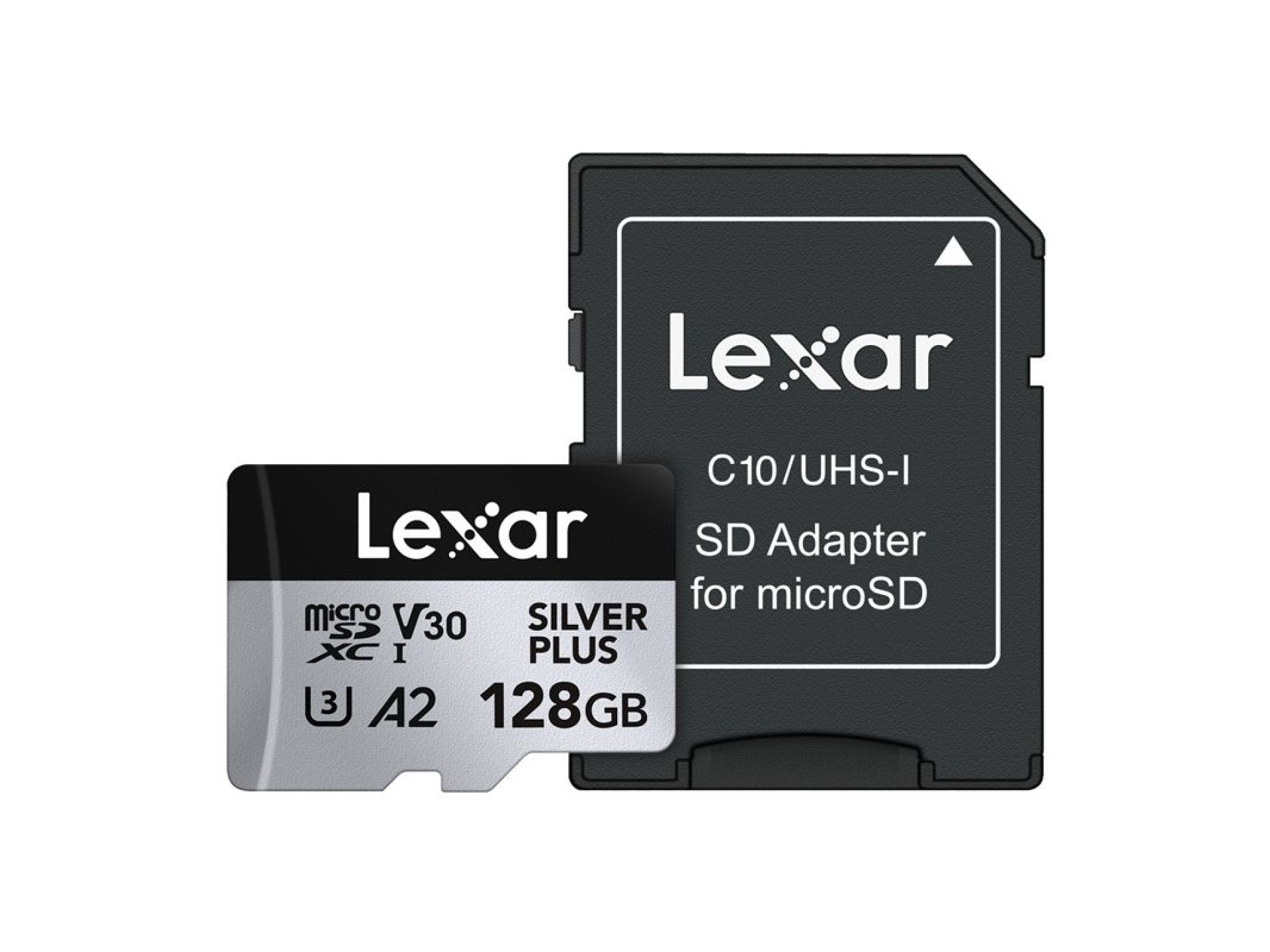 Tarjeta de crédito Lexar High-Performance Silver Plus microSDXC 128GB + adaptador