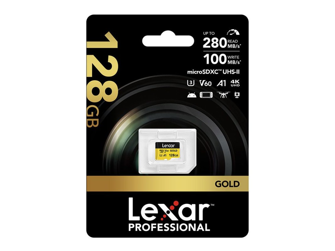 Cart�o de mem�ria Lexar GOLD microSDXC 128GB