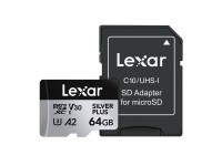 Tarjeta de cr�dito Lexar High-Performance Silver Plus microSDXC 64GB + adaptador