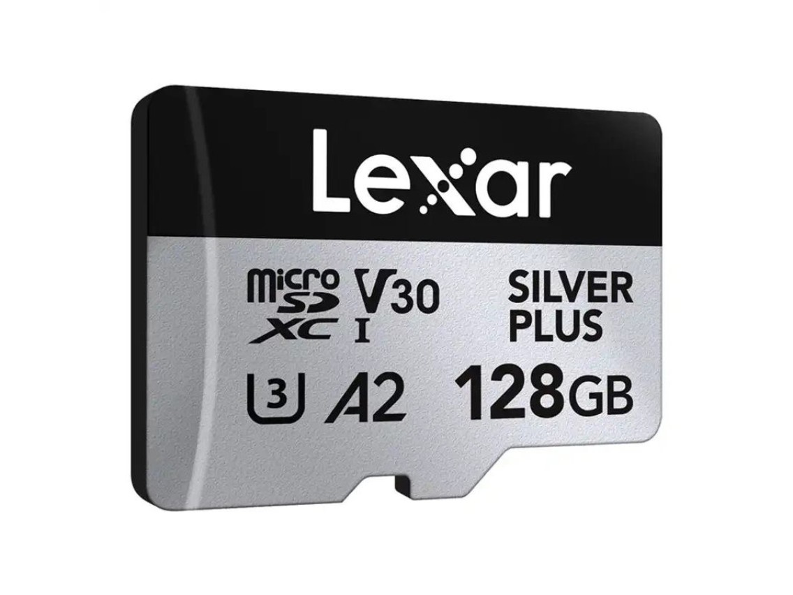 Tarjeta de crédito Lexar High-Performance Silver Plus microSDXC 128GB + adaptador