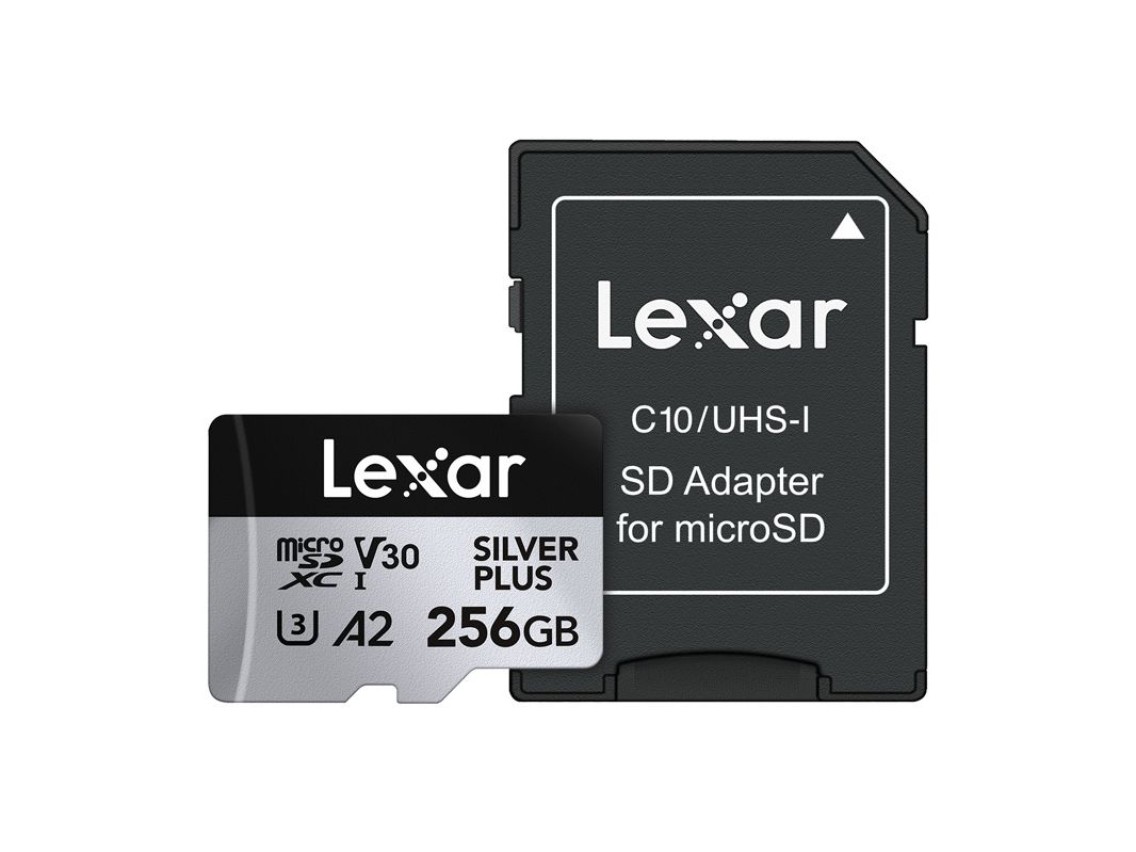 Tarjeta de cr�dito Lexar High-Performance Silver Plus microSDXC 256GB + adaptador