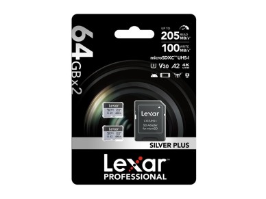 Lexar High-Performance Silver Plus microSDXC 64GB + adaptador