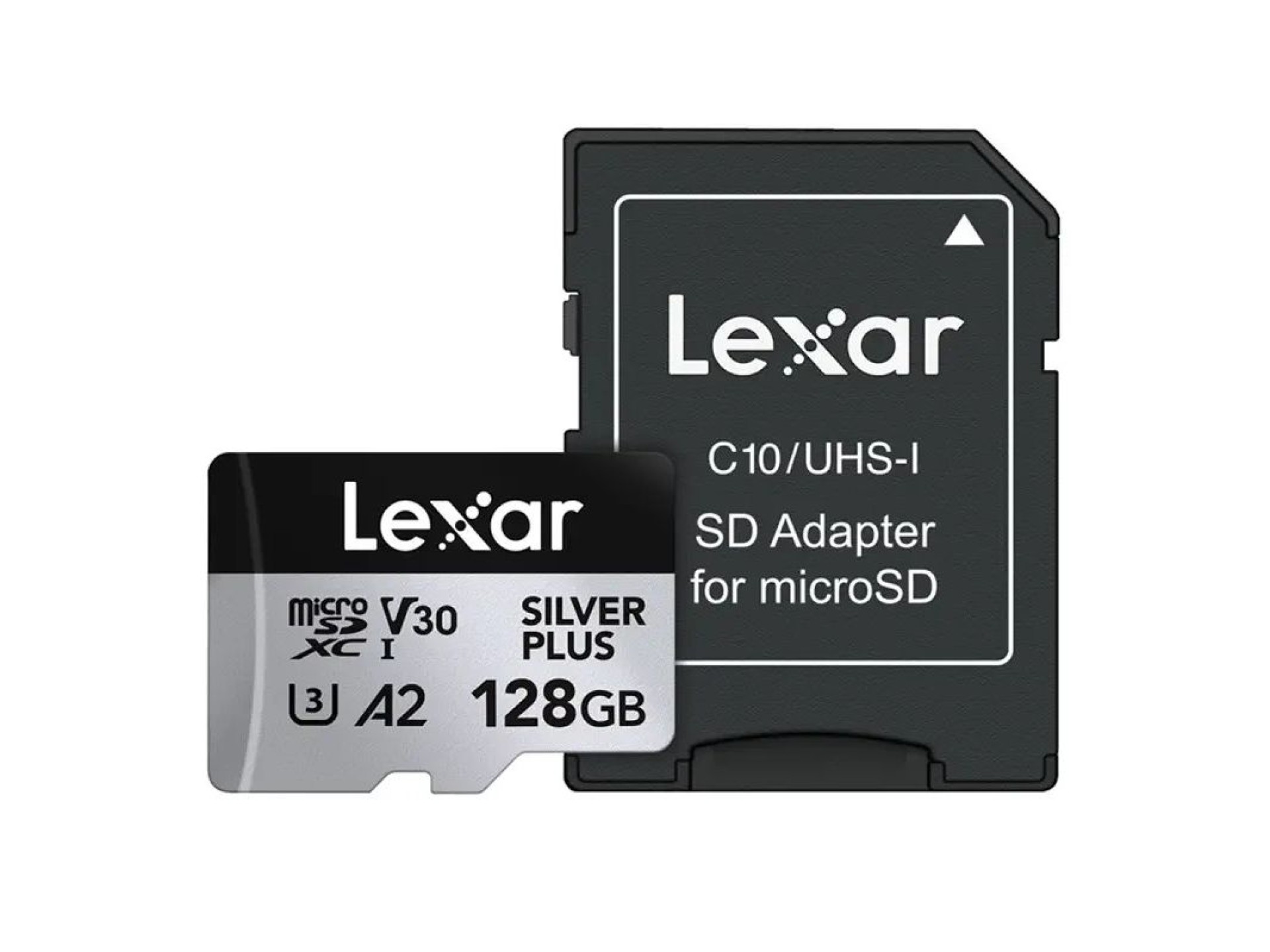 Tarjeta de crédito Lexar High-Performance Silver Plus microSDXC 128GB + adaptador