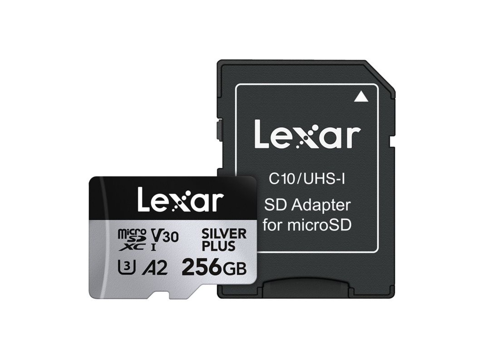 Tarjeta de crédito Lexar High-Performance Silver Plus microSDXC 256GB + adaptador