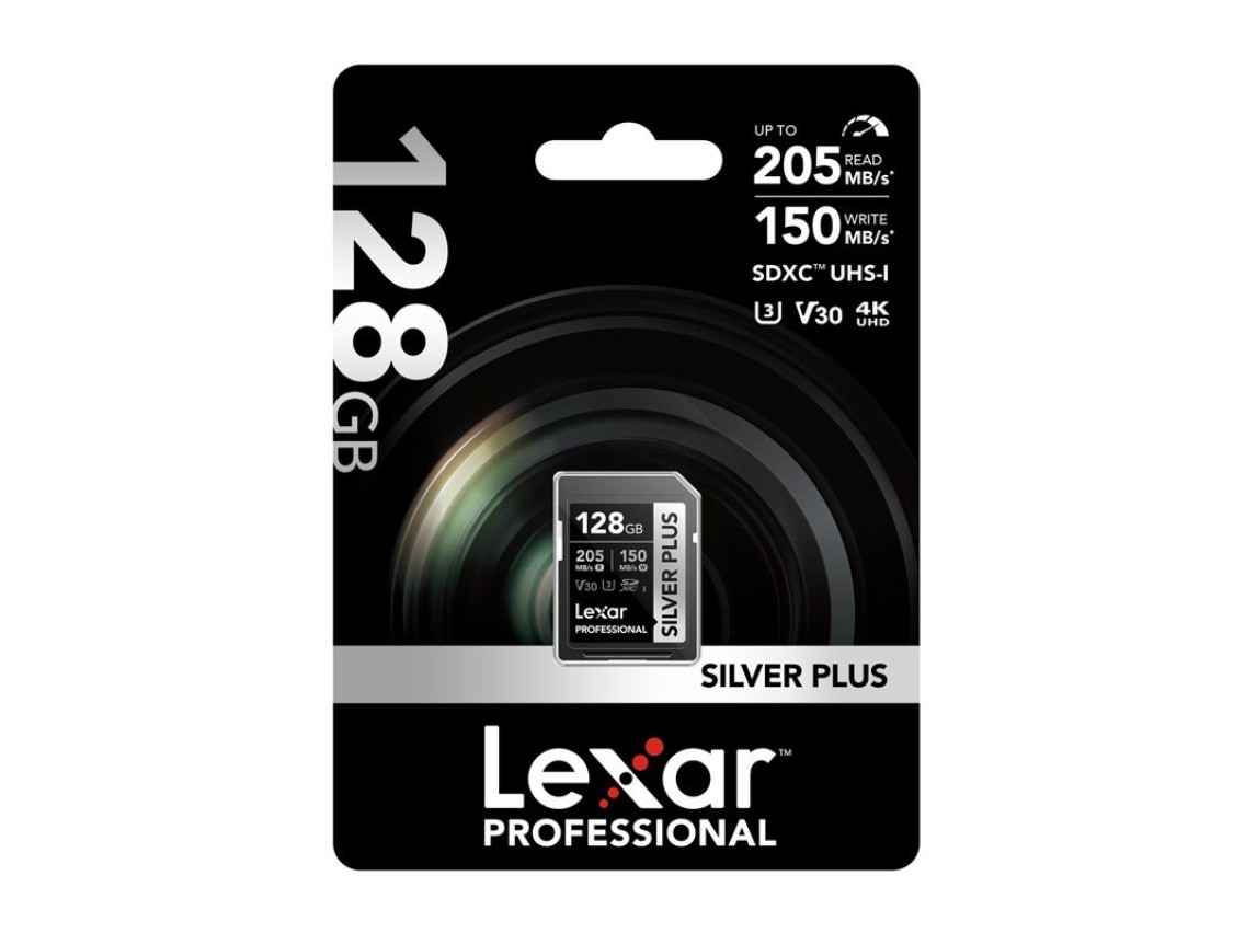 Cartão de memória Lexar Professional SILVER PLUS SDXC de 128 GB