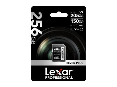 Cartão de memória Lexar Professional SILVER PLUS SDXC de 256 GB Cartão de memória Lexar Professional SILVER PLUS SDXC de 256 GB