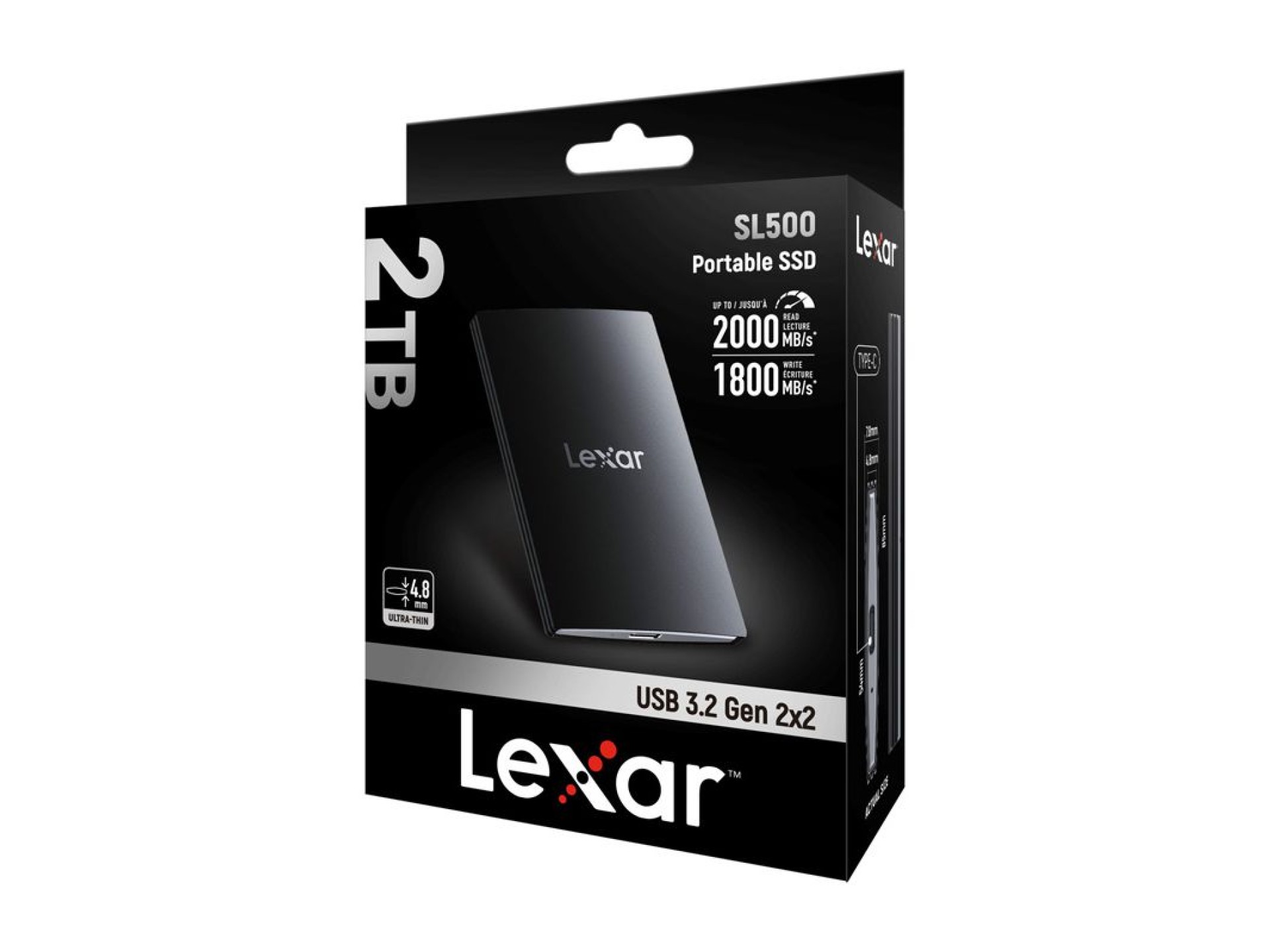 Unidade SSD portátil Lexar SL500 de 2 TB